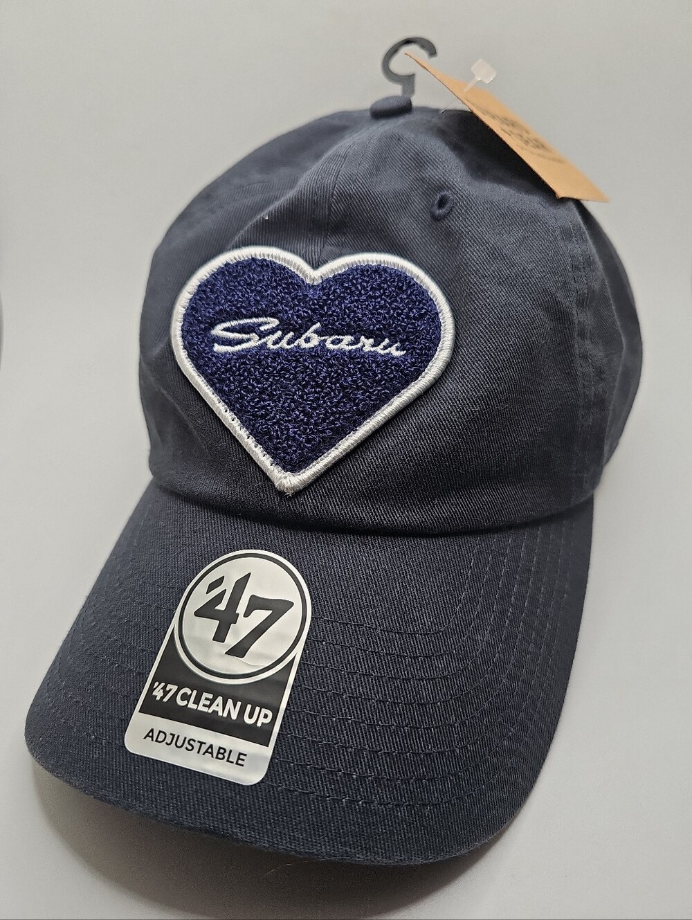 New Subaru Fuzzy Heart Ball Cap Blue OSFM